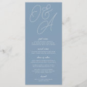 Menu Dusty Blue | Mariage de monogramme de filigrane de (Devant)