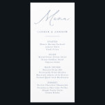 Menu Dusty Blue Modern Classic Mariage événement Mariag<br><div class="desc">Elégant et moderne,  menu plat minimaliste bleu poussiéreux. Menu entièrement personnalisable pour votre mariage ou événement.</div>