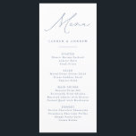 Menu Dusty Blue Modern Classic Mariage événement Mariag<br><div class="desc">Elégant et moderne,  menu plat minimaliste bleu poussiéreux. Menu entièrement personnalisable pour votre mariage ou événement.</div>