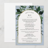 Menu Dusty Blue Moderne Boho Arch Feuille botaniques (Devant / Derrière)