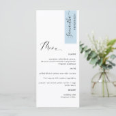 Menu Dusty Blue Personnalisé avec nom d'hôte Elegant (Debout devant)