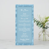 Menu Dusty Blue Silver Marble Parties scintillant 4x9 M (Debout devant)