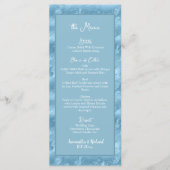 Menu Dusty Blue Silver Marble Parties scintillant 4x9 M (Devant)