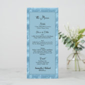 Menu Dusty Blue Silver Marble Parties scintillant 4x9 M (Debout devant)