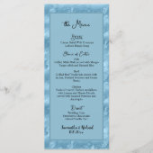 Menu Dusty Blue Silver Marble Parties scintillant 4x9 M (Devant)
