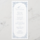 Menu Dusty Blue Vintage Frame Elegant Script Mariage (Devant)