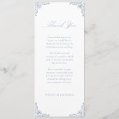 Menu Dusty Blue Vintage Frame Elegant Script Mariage (Dos)