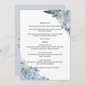 Menu Dusty Blue Watercolor Mariage (Devant / Derrière)
