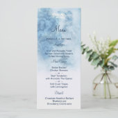 Menu Dusty Blue Winter Script Calligraphie White Branch (Debout devant)