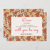 Menu Dusty Brunt Orange Peony Flowers Mariage de automn (Devant / Derrière)