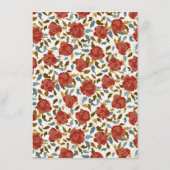 Menu Dusty Elegant Golden Red Rose Mariage (Dos)