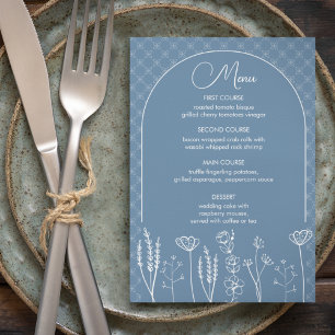 Menu Dusty Fleur sauvage Bohemian Arch Mariage