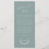 Menu Dusty Green Wedding Day Welcome and Thank you Card (Devant)