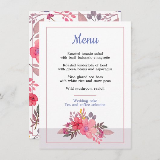 Menu Dusty Pinks (Voorkant / Achterkant)