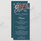 Menu Dusty Purple, Dark Teal, Dusty Lavender Wedding | (Devant / Derrière)
