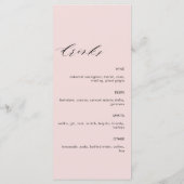 Menu Dusty Rose Nom du client Mariage Nourriture et boi (Dos)