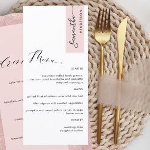 Menu Dusty Rose Nom du client Mariage Nourriture et boi