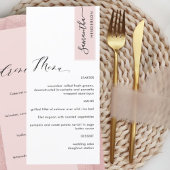 Menu Dusty Rose Nom du client Mariage Nourriture et boi
