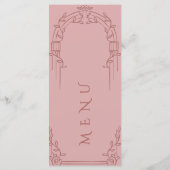 Menu Dusty Rose Ornate Arch Botanical Wedding Dinner (Dos)