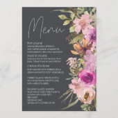 Menu Dusty rose violet Floral Mariage romantique (Devant)