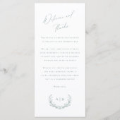 Menu Dusty Sage Wedding Day Welcome and Thank you Card (Devant)