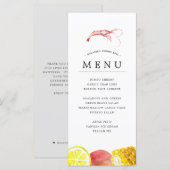 Menu Ébullition de crevettes | Thème fruits de mer gris (Devant / Derrière)