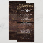 Menu Éclairage À Chaîne Brown Kraft Mariage Eloping Dîn (Devant / Derrière)