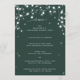 Menu Éclairage vert Feux de Noël Appartement 4 Parcours