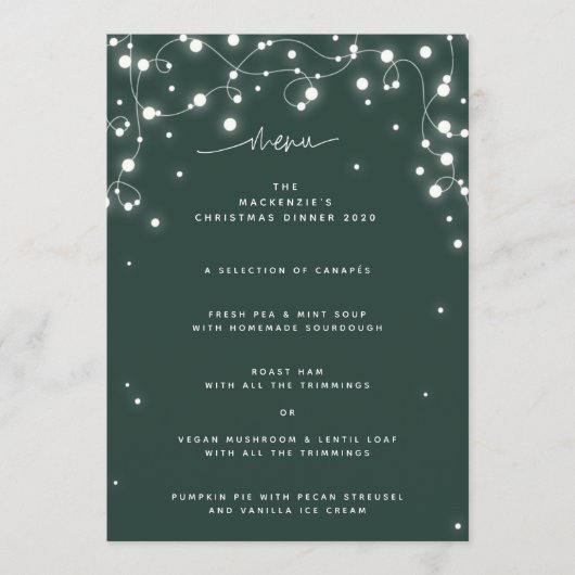 Menu Éclairage vert Feux de Noël Appartement 4 Parcours (Devant)
