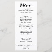 Menu Ecrit main dessiné Retro Quirky Unique Mariage (Devant)