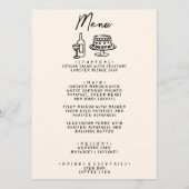 Menu Ecrit main dessiné Retro Quirky Unique Mariage (Devant)
