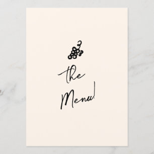 Menu Ecrit main dessiné Retro Quirky Unique Mariage