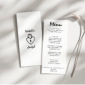 Menu Ecrit main dessiné Retro Quirky Unique Mariage