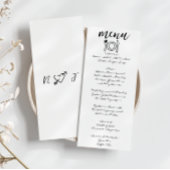 Menu Écrit main dessiné Scribble Quirky Mariage unique