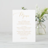 Menu Écriture dorée formelle | Mariage élégant minimali (Debout devant)
