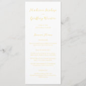 Menu Écriture Gras Jaune Beurre Élégant Mariage (Devant)