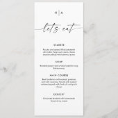Menu Écriture manuscrite élégante avec monogramme pour  (Devant)
