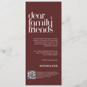 Menu Écriture manuscrite élégante de vieille fortune po (Dos)