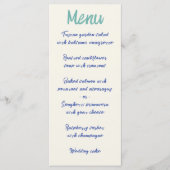 Menu Écriture manuscrite Gras Retro Vert Mariage bleu (Devant)