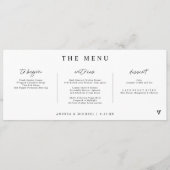 Menu Écriture manuscrite moderne Coeur Mariage horizont (Devant)