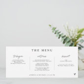 Menu Écriture manuscrite moderne Coeur Mariage horizont (Debout devant)