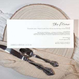 Menu Écriture Manuscrite Moderne Élégante pour Mariage