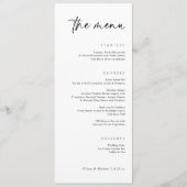 Menu Écriture manuscrite moderne Soir de mariage élégan (Devant)