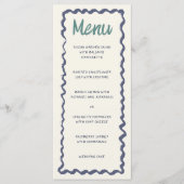 Menu Écriture manuscrite Retro Wavy Frame Vert Bleu Mar (Devant)