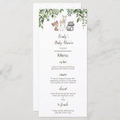 Menu Editable, Baby shower Woodland (Voorkant / Achterkant)