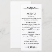 Menu Éditable Mariage Flèche de Nœud Celtique Noir et B (Devant / Derrière)