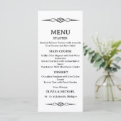 Menu Éditable Mariage Flèche de Nœud Celtique Noir et B (Debout devant)