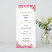 Menu Editable, Wedding Menu, Baby shower, Bridal (Staand voorkant)