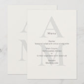 Menu Éditorial Mariage Minimal Initial (Devant / Derrière)