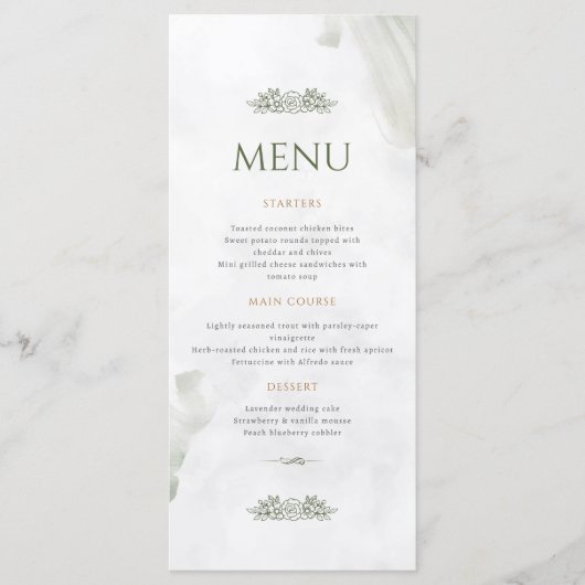 Menu Eenvoudig huwelijk (Voorkant)